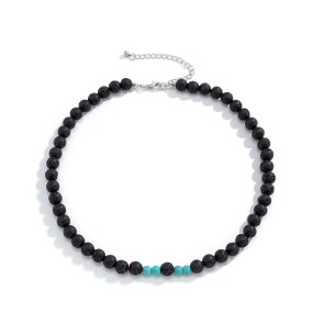 Father Necklace Factory - OEM Black Volcanic Turquoise Patchwork Necklace