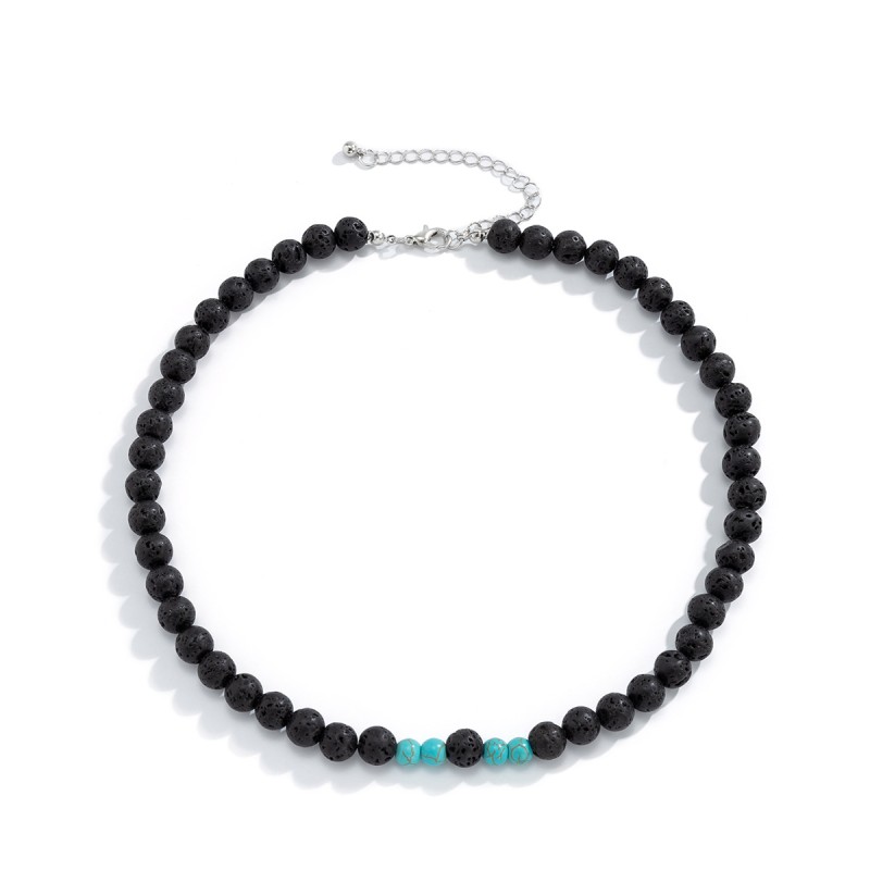 Father Necklace Factory - OEM Black Volcanic Turquoise Patchwork Necklace