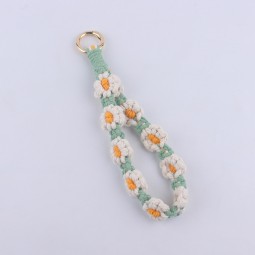 Keychain Factory - OEM Hand-woven Cotton Cord Daisy Pendant