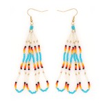 Beaded Earrings Manufacturer - OEM Long Tassel Seed Bead Chandelier