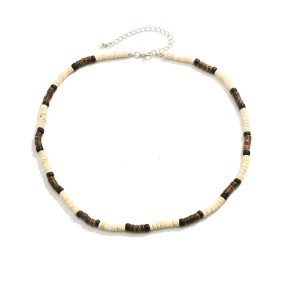 Father Necklace Manufacturer - OEM Coconut Shell Wood Bead Patchwork