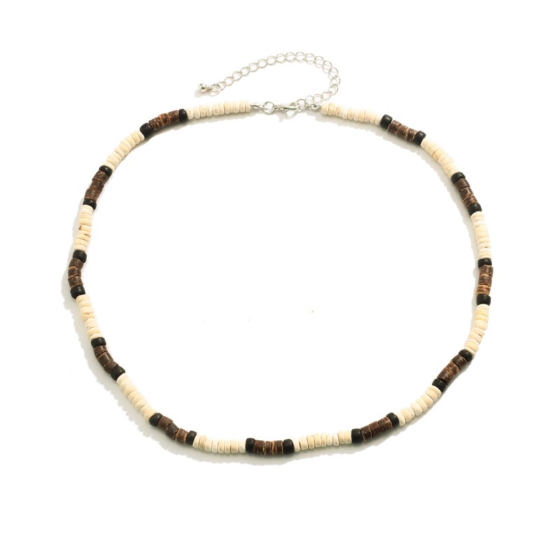 Father Necklace Manufacturer - OEM Coconut Shell Wood Bead Patchwork
