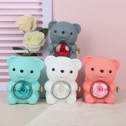 Preserved Rose Box Manufacturer - OEM Bear Rose Blooming Jewelry Box