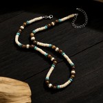 父亲项链工厂-可定制绿松石椰子木珠拼布
