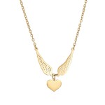 Name Necklace Manufacturer - OEM Custom Wings Heart Engraved Stainless Steel