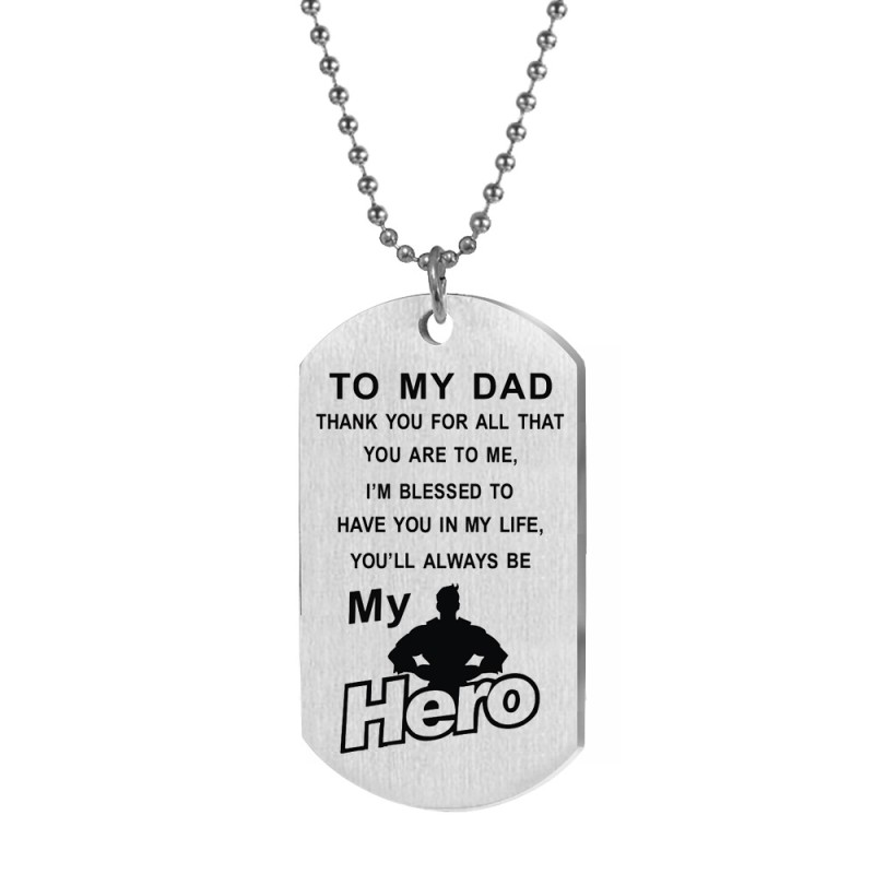 Father Necklace Factory - OEM Retro MY DAD Pendant Necklace Keychain