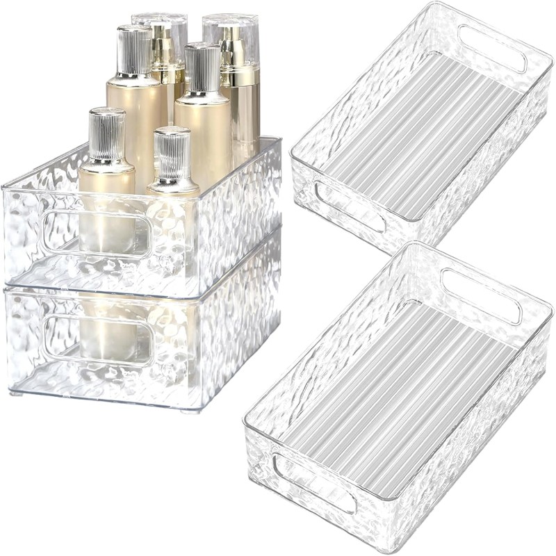Storage Bins Factory - 4 Pack Clear Pantry Organizer