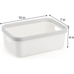 储物箱厂家-6个装带把手塑料整理箱