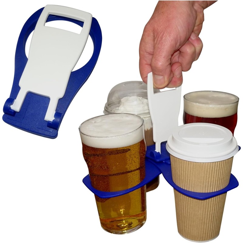 Cup Carrier Factory - Foldable Beverage Caddy for 3-4 Cups