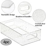 Storage Bins Factory - 4 Pack Clear Pantry Organizer
