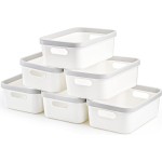储物箱厂家-6个装带把手塑料整理箱