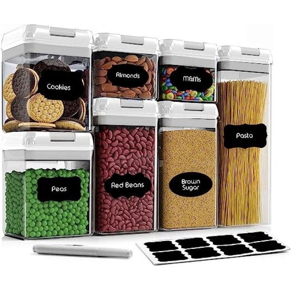 Snack Container Supplier - 7 Piece Clear Coffee Canisters