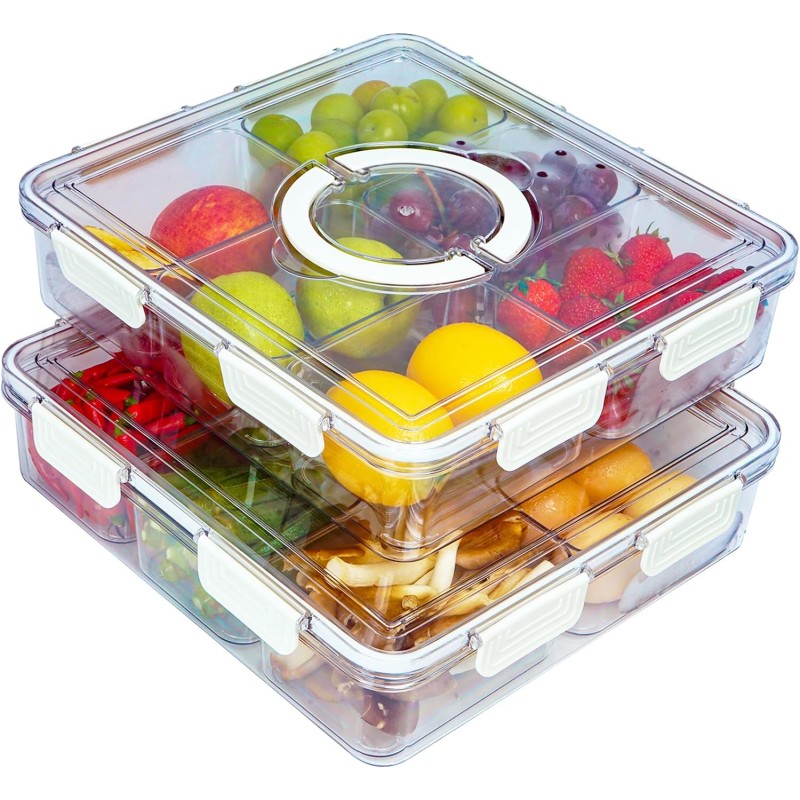 Fruit Storage Box Supplier - Extra Large Divided Veggie Tray
