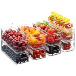 Food Storage Rack Factory - 8 Pack Stackable Bins with Handle