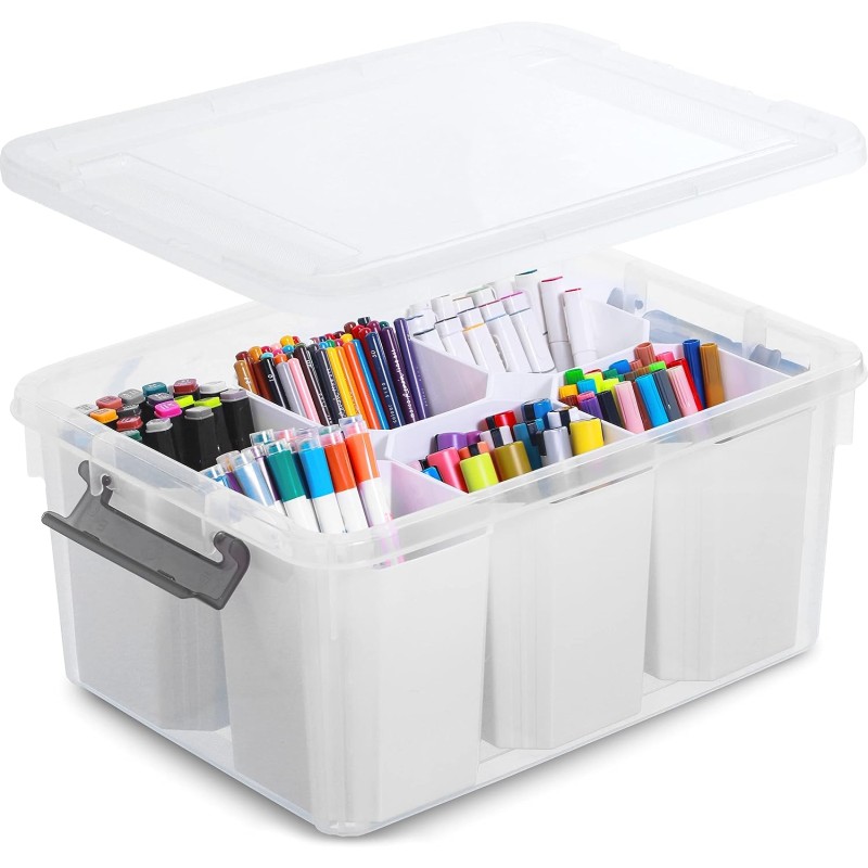 Storage Container Factory - 6 Compartment Clear Organizer Box