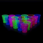 烈酒杯供应商-霓虹色一次性品酒杯