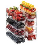 Food Storage Rack Factory - 8 Pack Stackable Bins with Handle