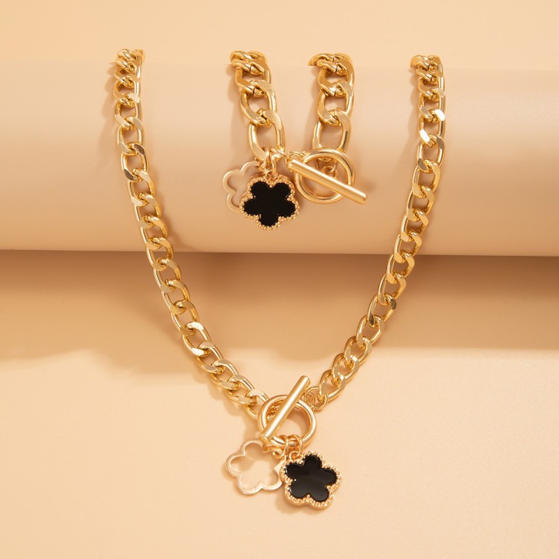 Floral Necklace Manufacturer - Pearl Chain Gold Plated Stacking