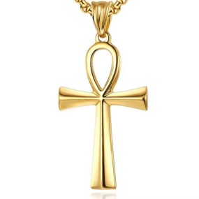 Cross Pendant Necklace Factory - Retro Gold Plated Christian Style