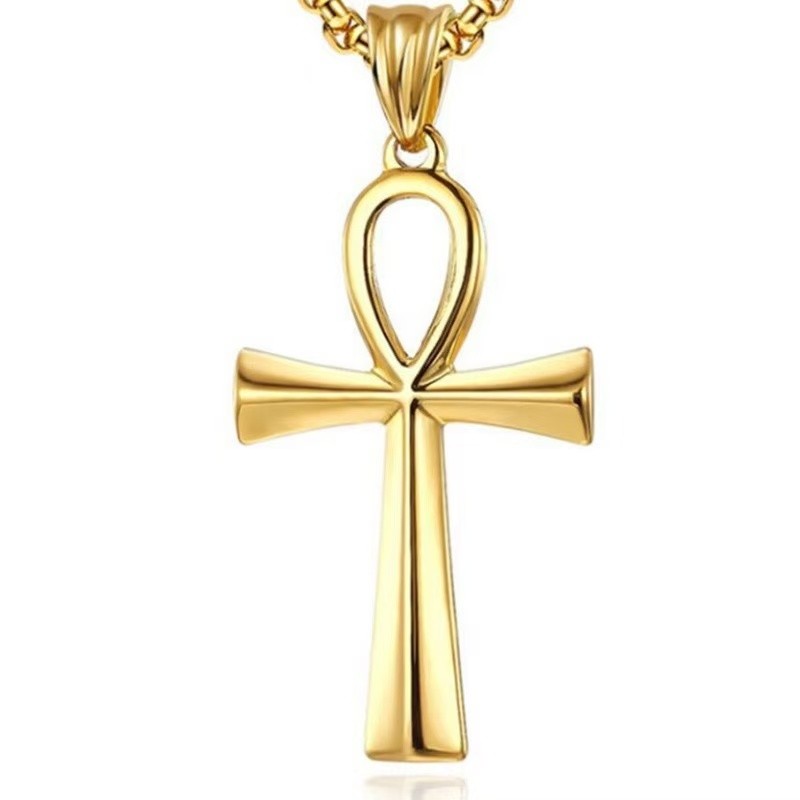 Cross Pendant Necklace Factory - Retro Gold Plated Christian Style