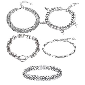 Cross Bracelet Supplier - Retro Hip Hop Cuban Chain Men's