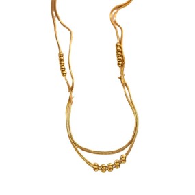 Good Luck Necklace Manufacturer - Double Layer Beads Clavicle Chain