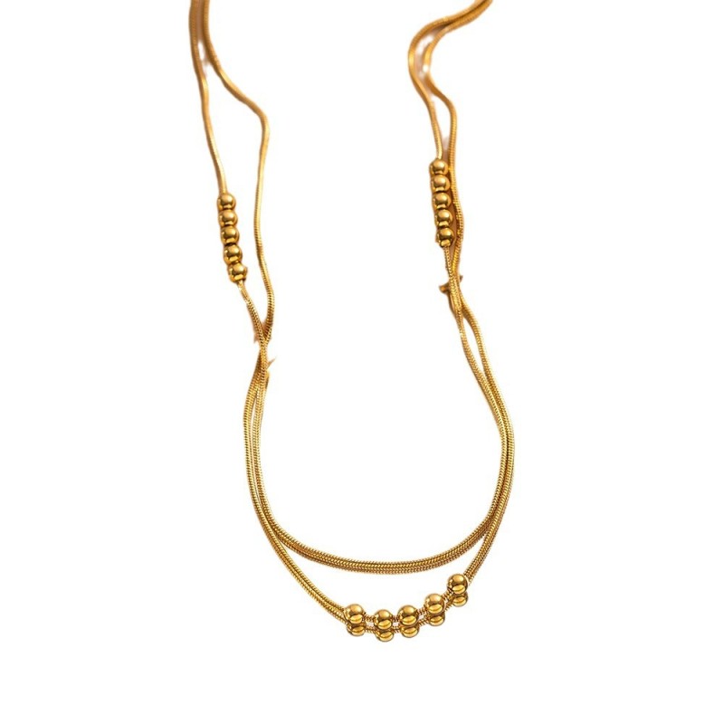 Good Luck Necklace Manufacturer - Double Layer Beads Clavicle Chain