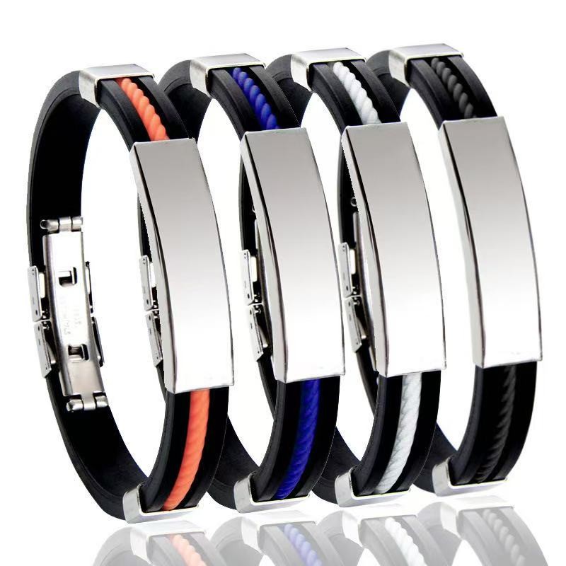 Sports Wristband Manufacturer - DIY Silicone Stainless Steel Band