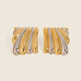 Chunky Earrings Supplier - Irregular Hammered Gold Silver