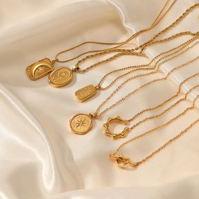 Engraved Jewelry Factory - Sunflower Star Moon Pendant