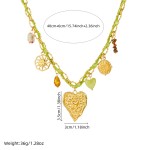 Weaving Chain Factory - Heart Sunface Pendant Necklace