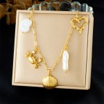 Crab Necklace Supplier - Shell Heart-shaped Marine Jewelry