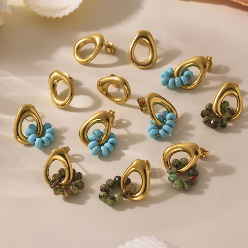 Turquoise Hoop Supplier - Blue Pendant Hypoallergenic