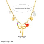 Multi Charm Factory - Bow Heart Butterfly Pendant Necklace