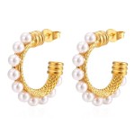 Pearl Earrings Manufacturer - C Shaped Hoop Full Pearl Design