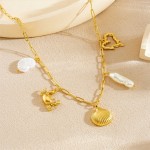 Crab Necklace Supplier - Shell Heart-shaped Marine Jewelry