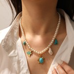 Turtle Necklace Supplier - Turquoise Fish Conch Design