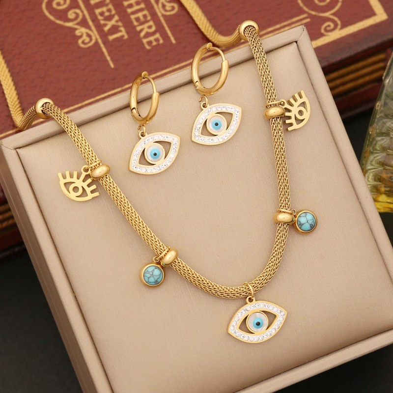 Devil Eye Set Manufacturer - 18K Gold Plated Zircon Jewelry
