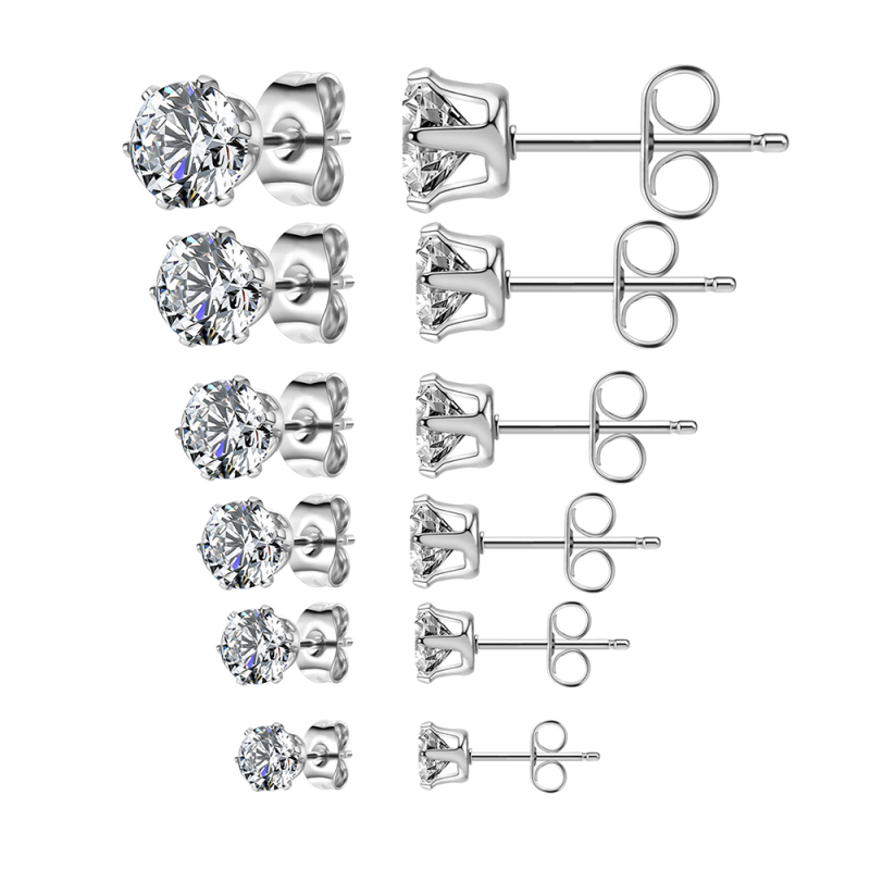 Stud Earrings Factory - 316L Stainless Steel Cubic Zirconia