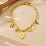 Weaving Chain Factory - Heart Sunface Pendant Necklace