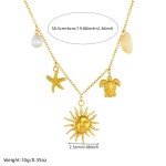 Sunface Necklace Supplier - Starfish Sea Turtle Marine Jewelry