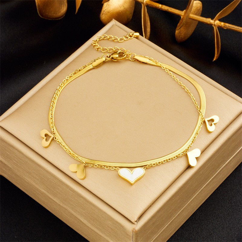 Rice Beads Supplier - Flower Charm Gold Plated Anklet