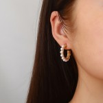 Pearl Earrings Manufacturer - C Shaped Hoop Full Pearl Design