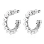 Pearl Earrings Manufacturer - C Shaped Hoop Full Pearl Design