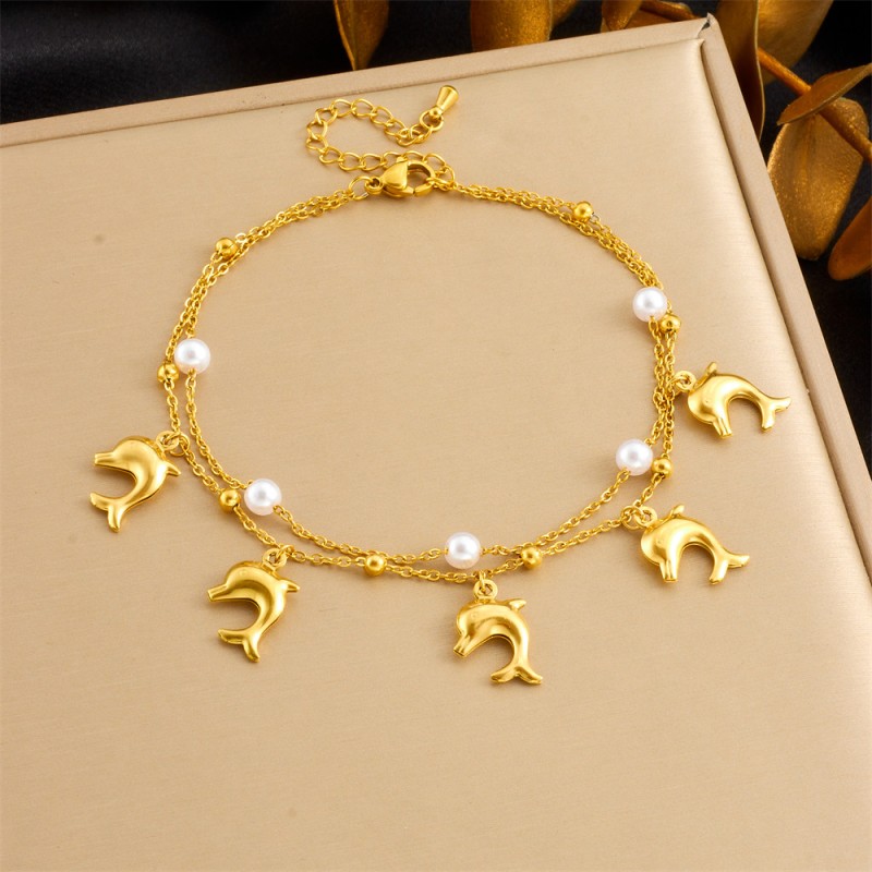 Starfish Manufacturer - Double Layer Gold Plated Anklet