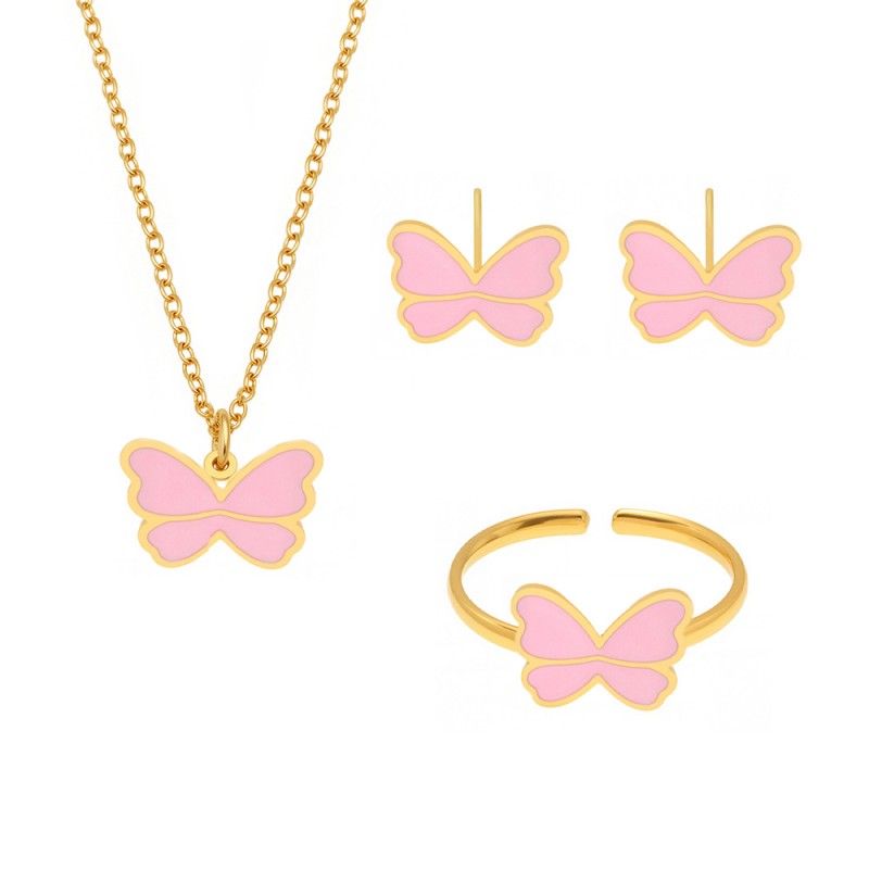 Pink Butterfly Factory - Dripping Oil Jewelry Set for Kids