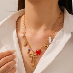 Multi Charm Factory - Bow Heart Butterfly Pendant Necklace