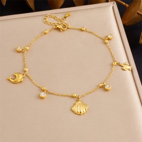 Star Moon Supplier - Anti Tarnish Beach Charm Anklet