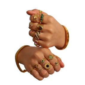 纹理戒指厂家-不规则白贝壳心形设计