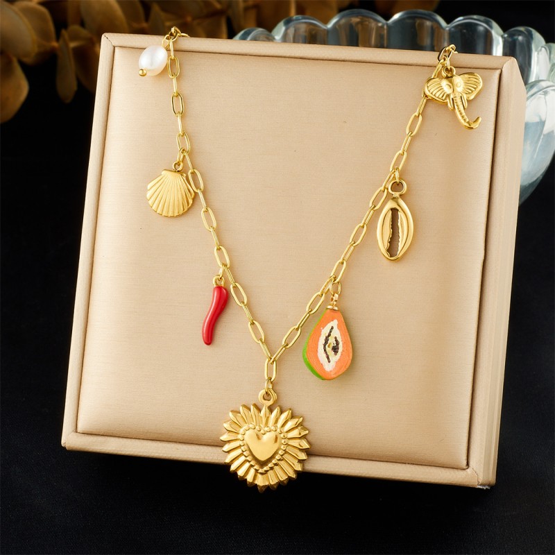 Scallops Necklace Supplier - Pearl Charm Marine Style Jewelry